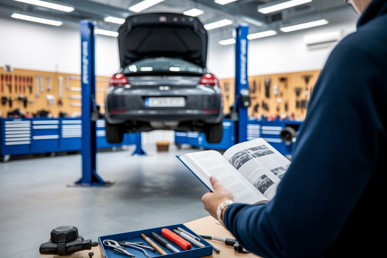 garage-outils-voiture-levee-personne