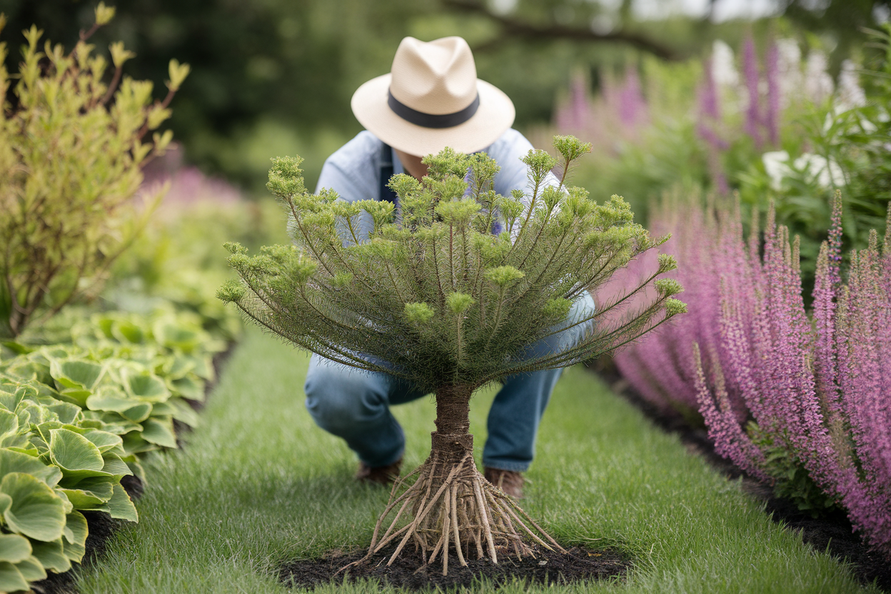 jardinier-agenouille-pilea-nain-fleuri